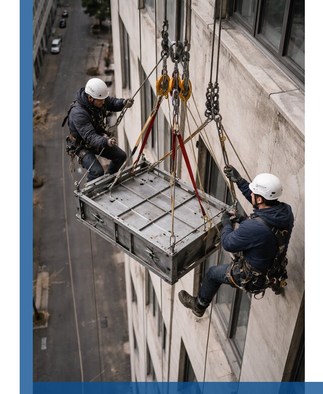 Спуск и подъем грузов по фасаду в Можге для зданий
