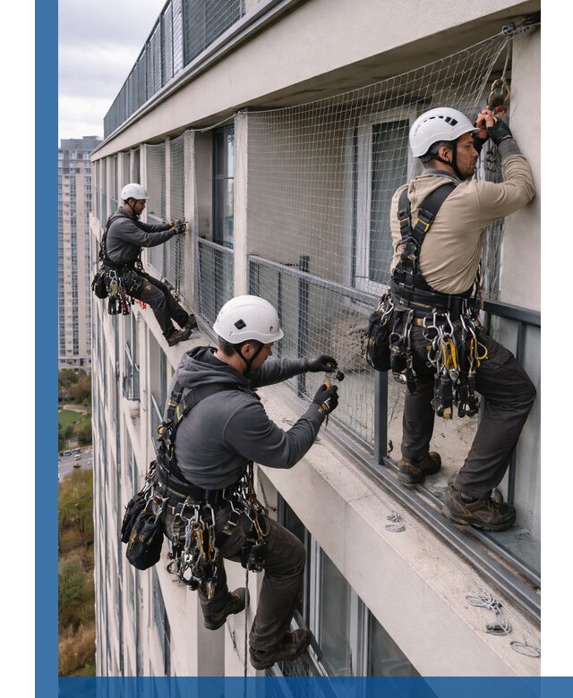 Профессиональный монтаж защитной сетки от птиц в Можге